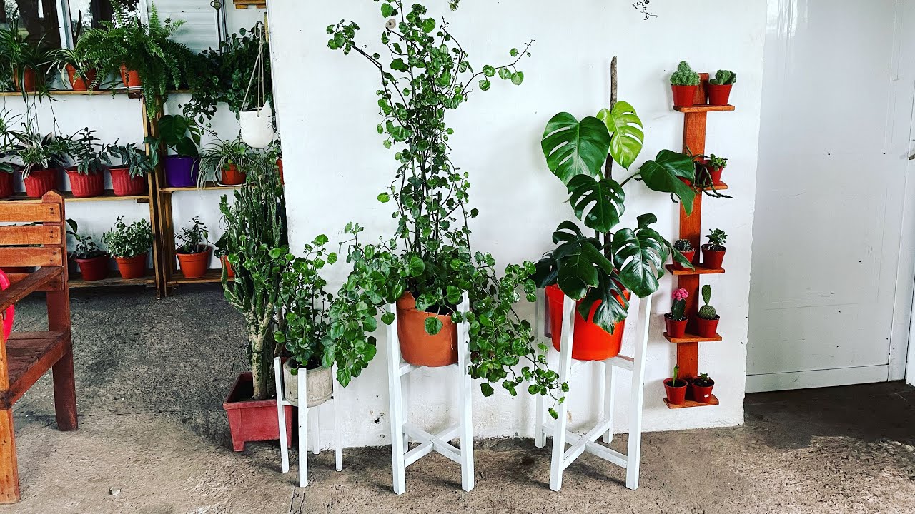 soporte para maceta con madera reciclada