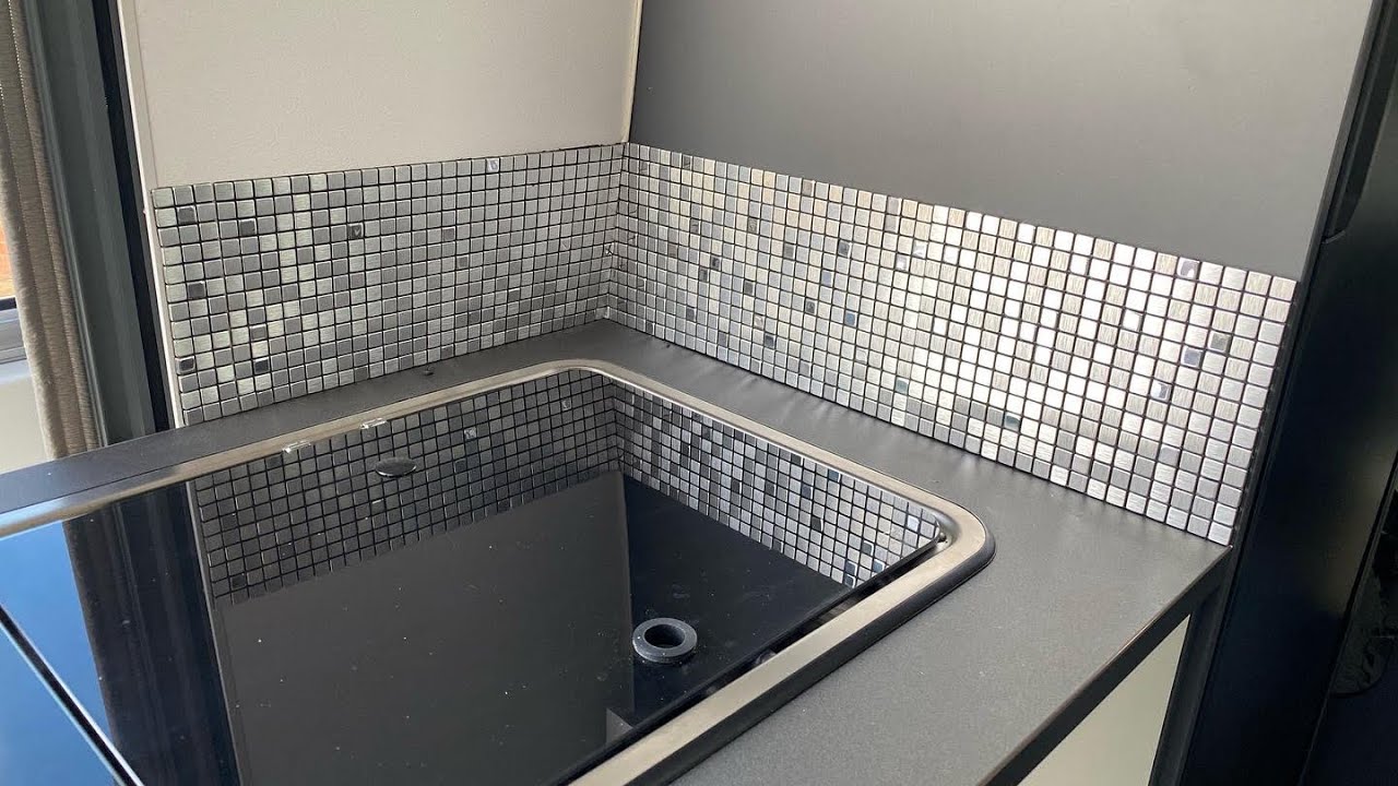 Adria Twin Campervan. Add splash back tiles to your kitchen.