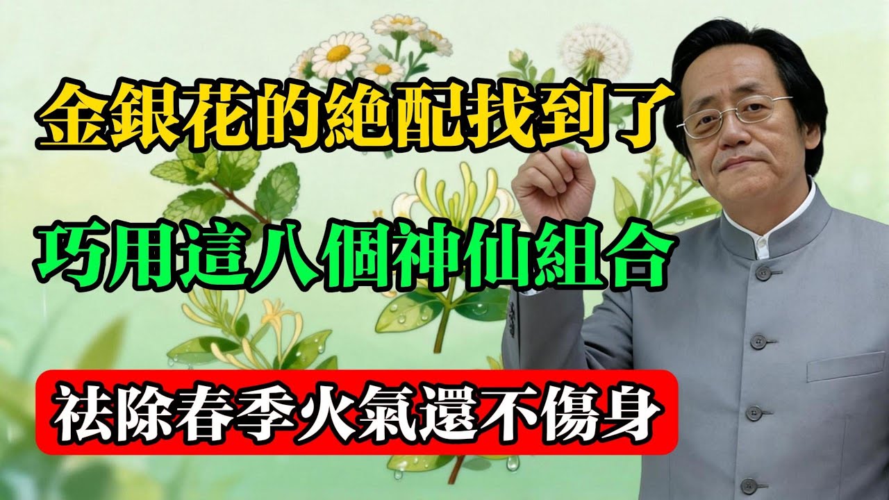 倪海廈：金銀花的絕配找到了，巧用這八個神仙組合，祛除春季火氣還不傷身！#倪海厦 #金銀花 #清熱解毒 #中醫養生 #春季養生 #上火 #藥食同源