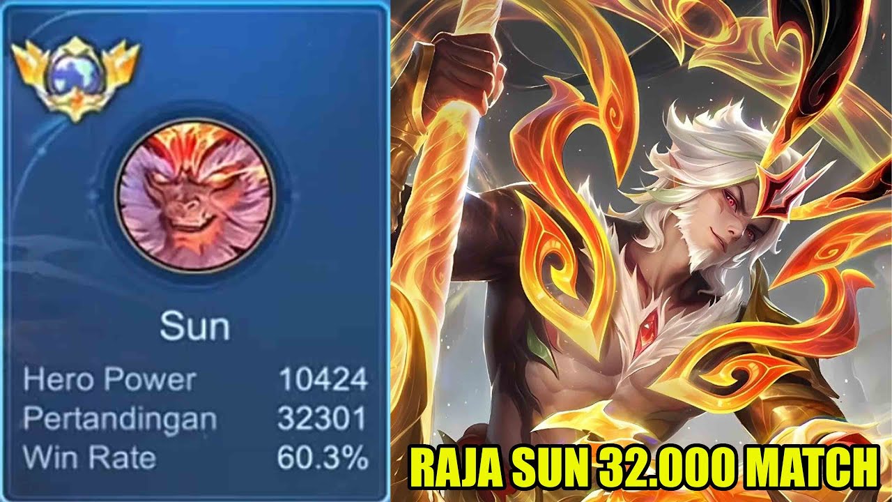 Pemegang rekor match 1 hero terbanyak di dunia Raja sun 32.000 match