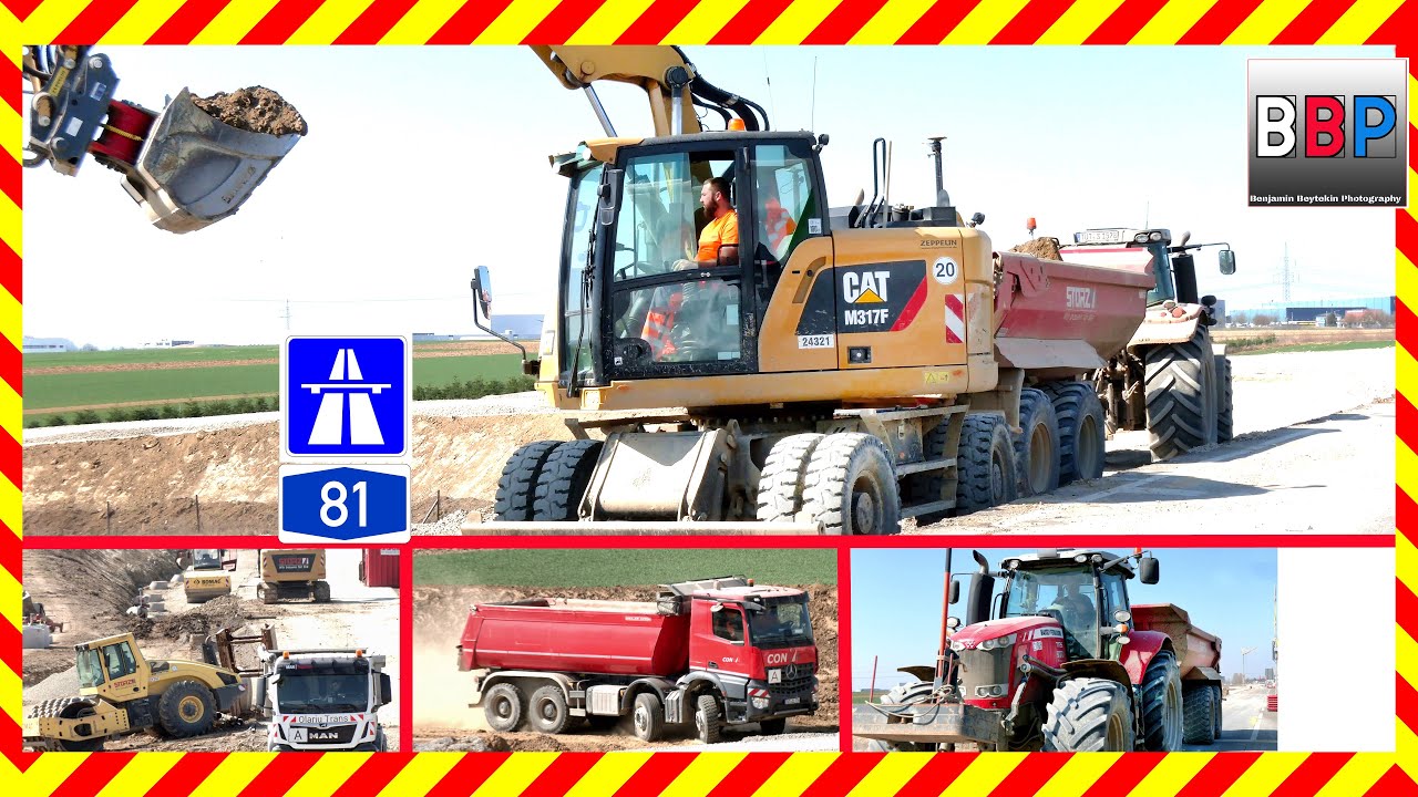 CAT M317F, CS74B, Massey Ferguson 7726, ... Umbau A81 AS Rottenburg, 23.03.2022.