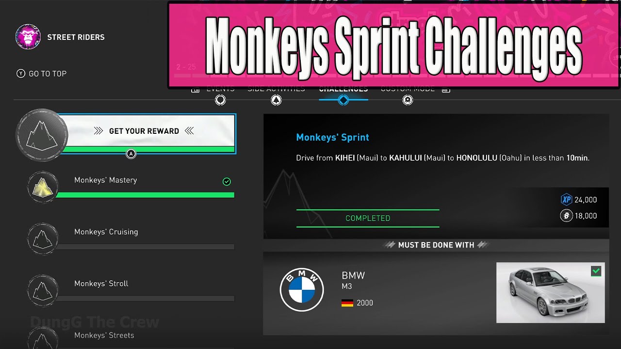 The Crew Motorfest Monkeys Sprint Challenges - Drive from Kihei to Kahului to Honolulu