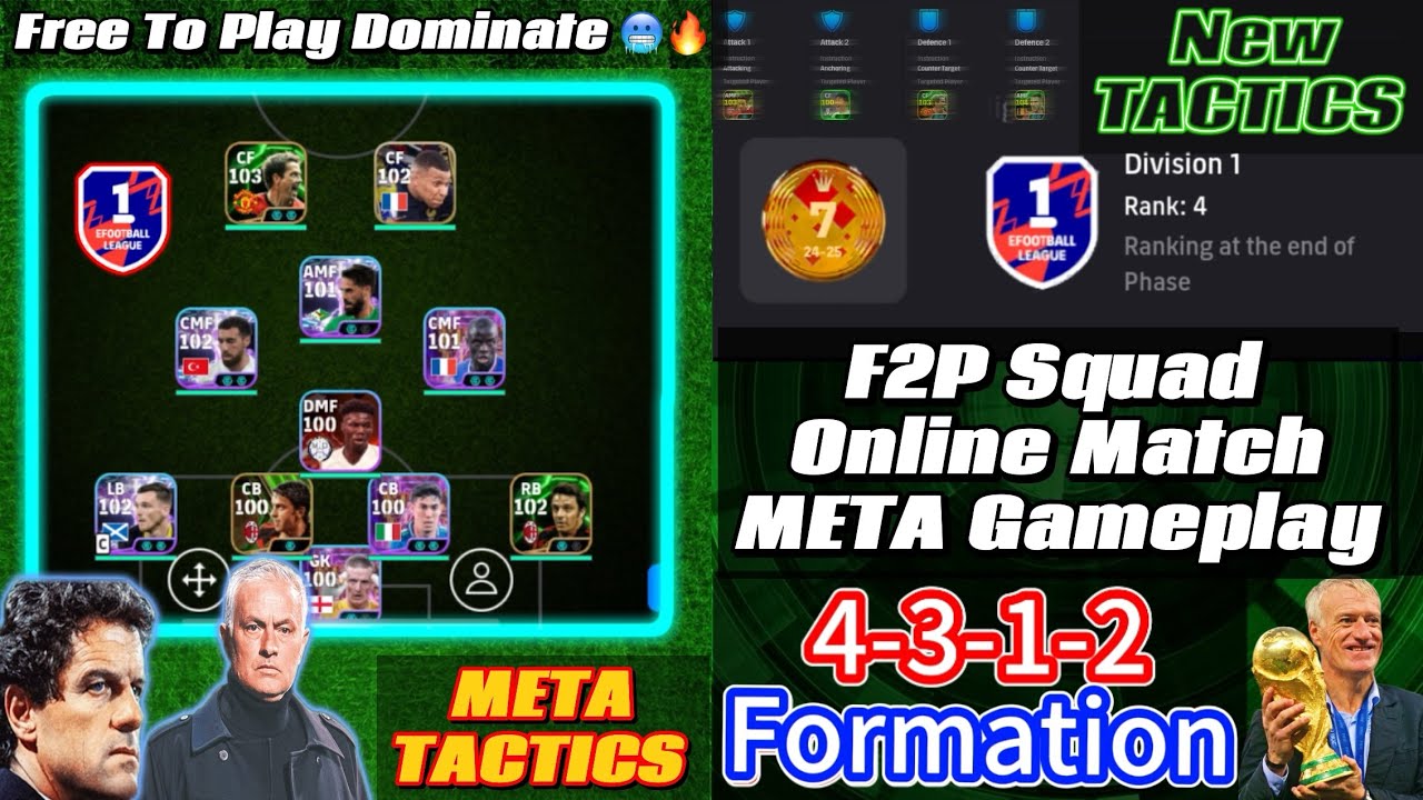 F2P Squad доминирует с схемой META 4-3-1-2 🔥 | Игровой процесс eFootball 26 (серия &laquo;Моменты&raquo;)✨