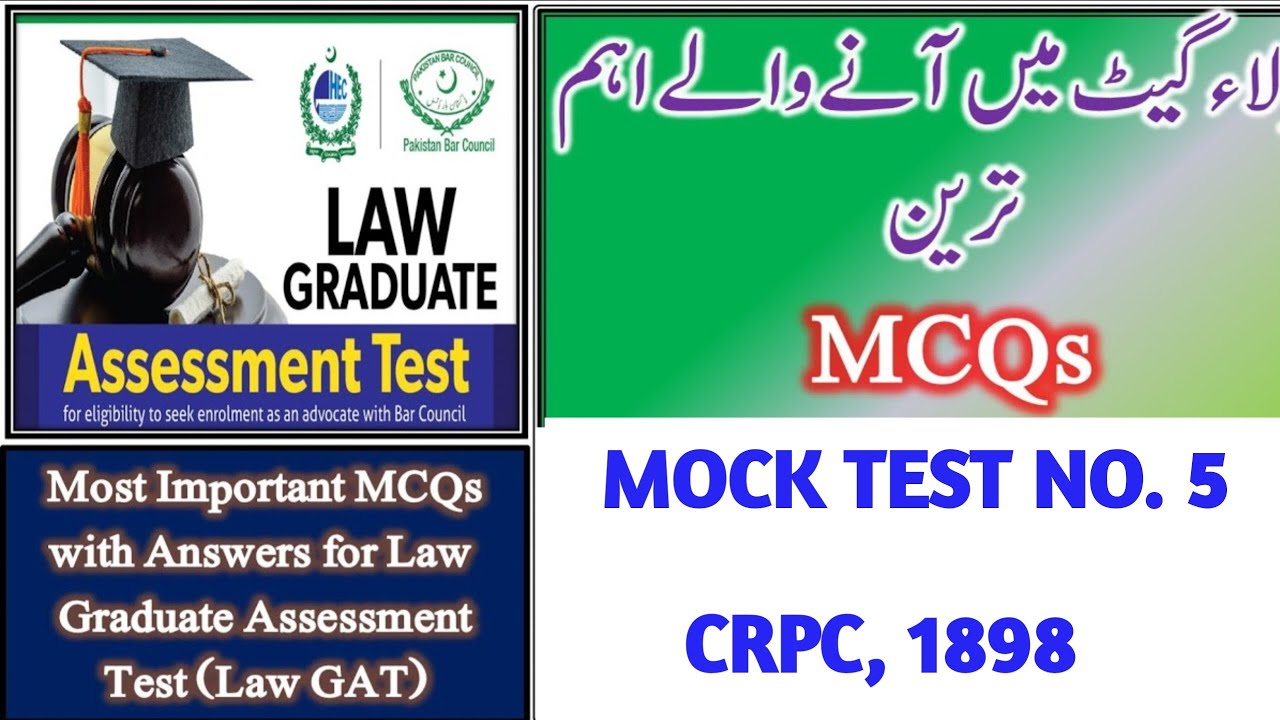 MOCK TEST FOR CRPC, 1898 I Series of Mock Tests for Law GAT I Law GAT 2023