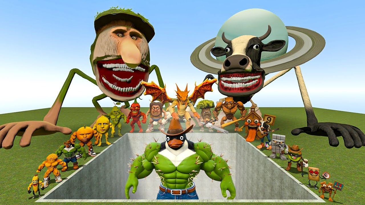 AI Brainrot Memes vs Leru Leru Le Penguiinel Bosses in Giant Pit – Gmod Chaos