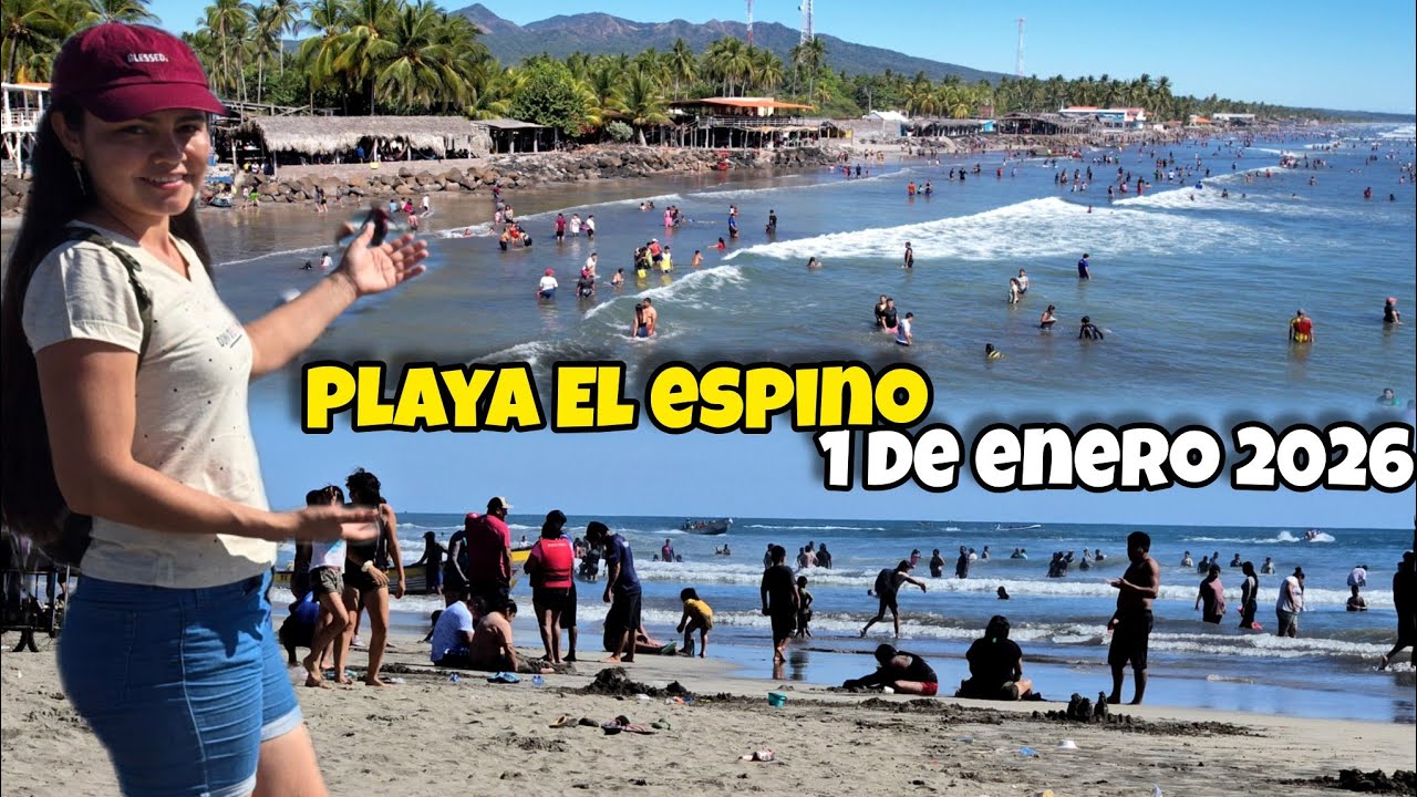 🚨Asi de llena la Playa El Espino🌊😱 1 de enero de 2026 