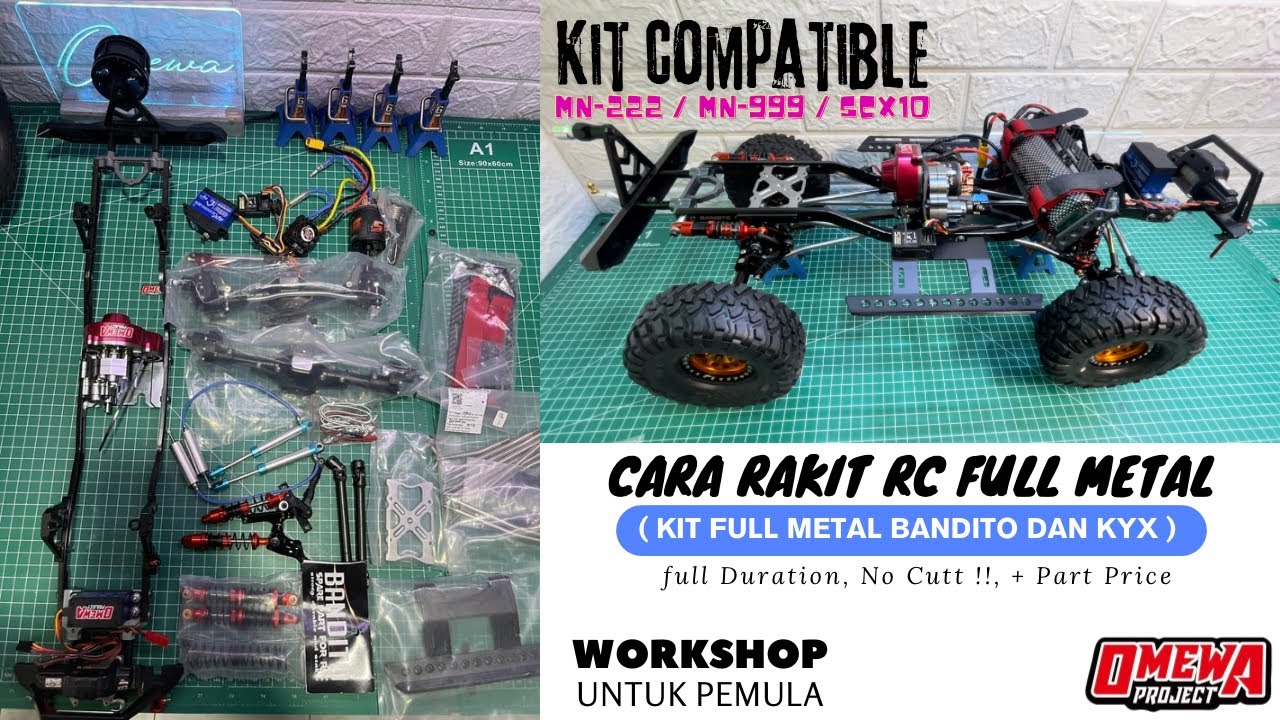 Tutorial Cara Upgrade RC Adventure MN222 skala 1/10 Full metal part Bandito KYX basic SCX10 Gen 2…..
