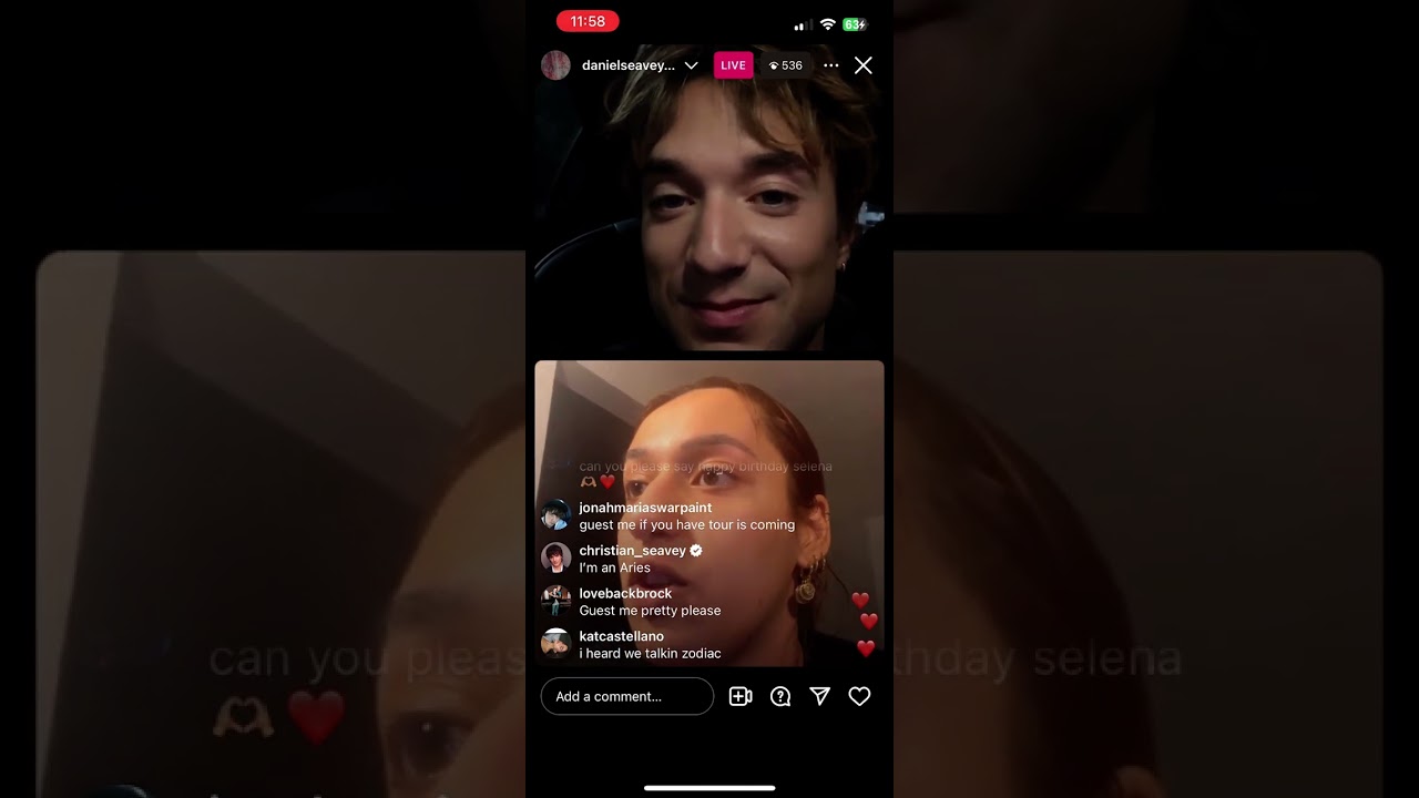Daniel Seavey live on instagram talking to a fan 4/27/24