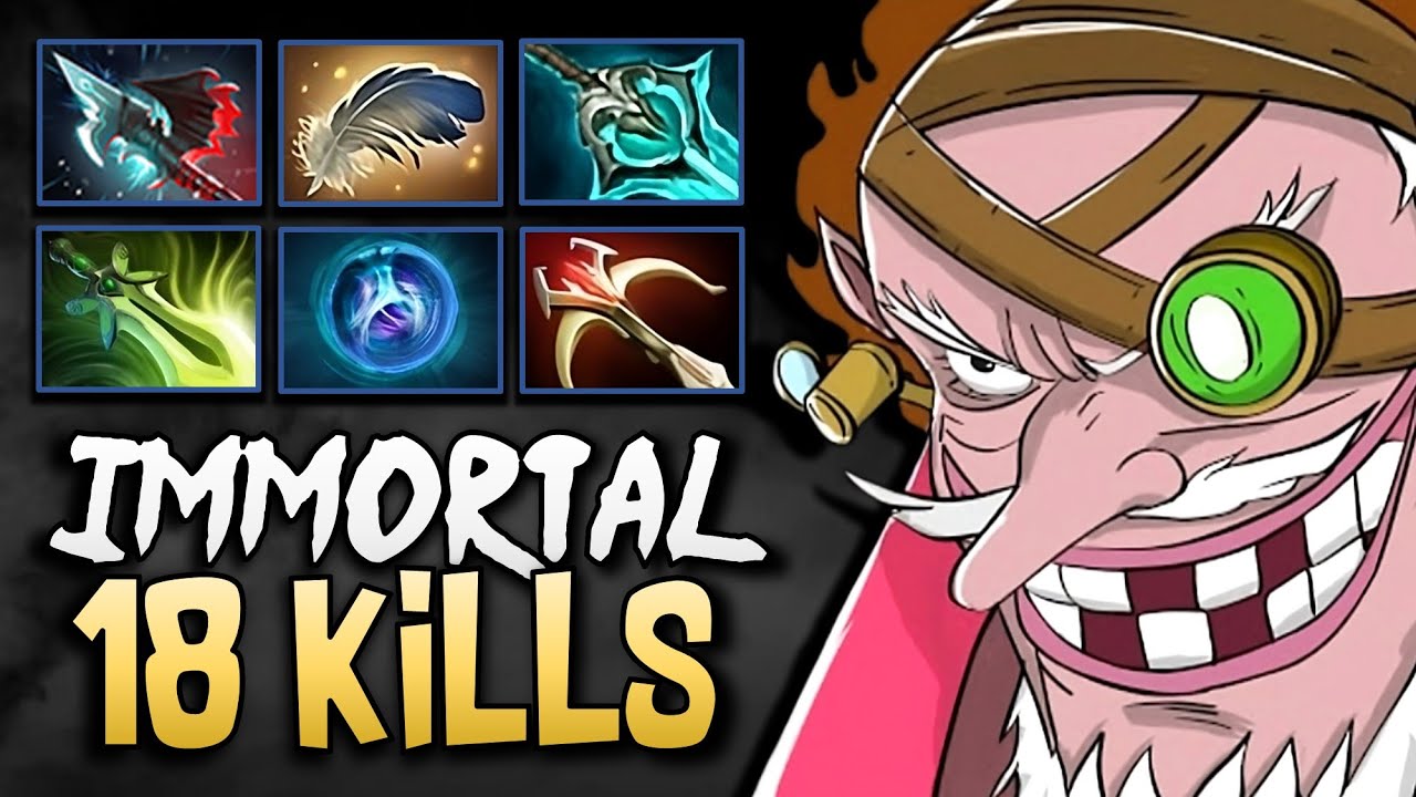Sniper Dota 2 7.35 with 18 Kills and Butterfly - Dota Gameplay