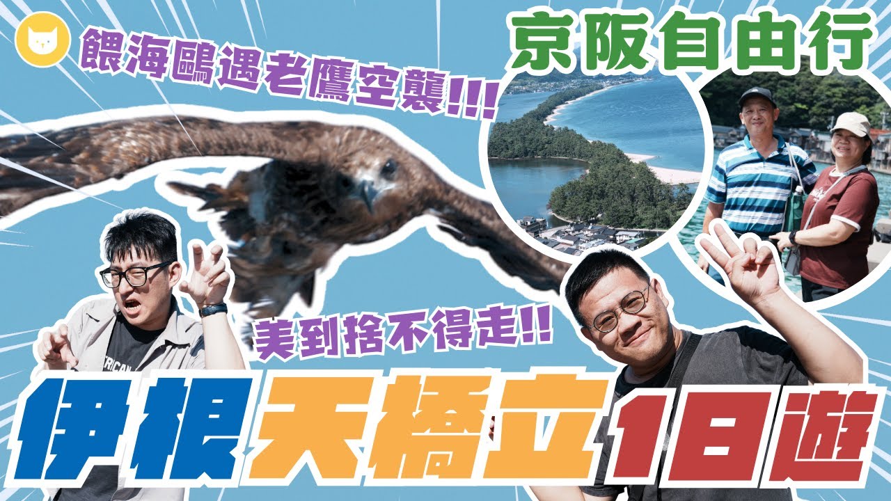 日本必去三景？京都隱藏版景點！朝聖伊根舟屋、天橋立　餵海鷗竟被老鷹「空襲」？！搭上夢幻纜車美景盡收眼底～玩到不想回家啦【凱文喵式會社】 #帶爸媽出國玩