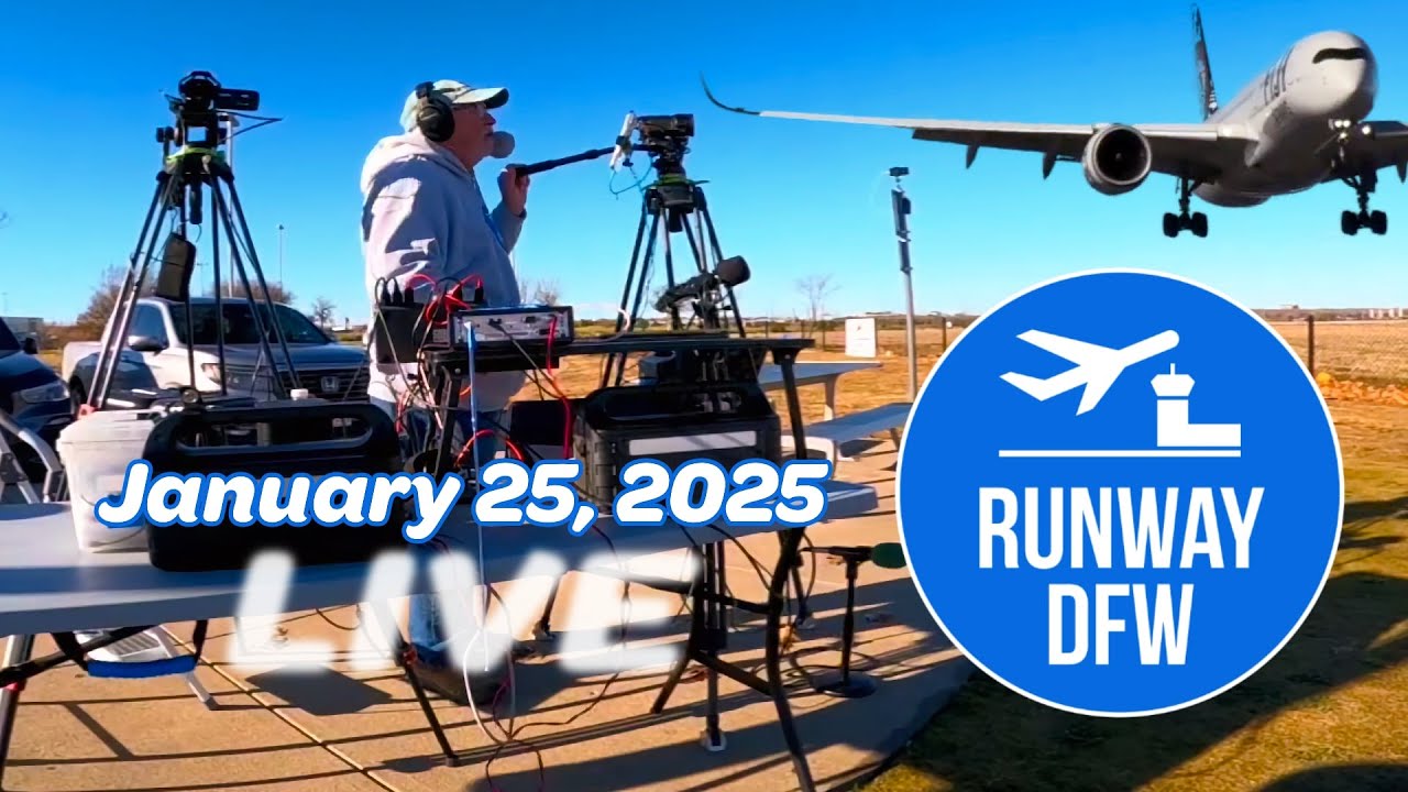 LIVE: Plane spotting at DFW Airport with Runway DFW - 1/25/2025
