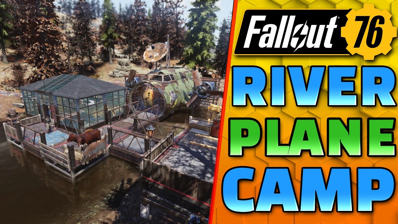 CRASHED PLANE Lake CAMP! - BEAUTIFUL Bridge Compound - Fallout 76 CAMP Building!!