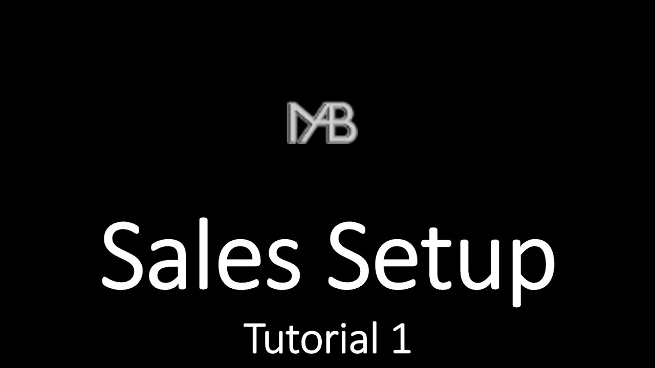Tutorial 1 Sales setup