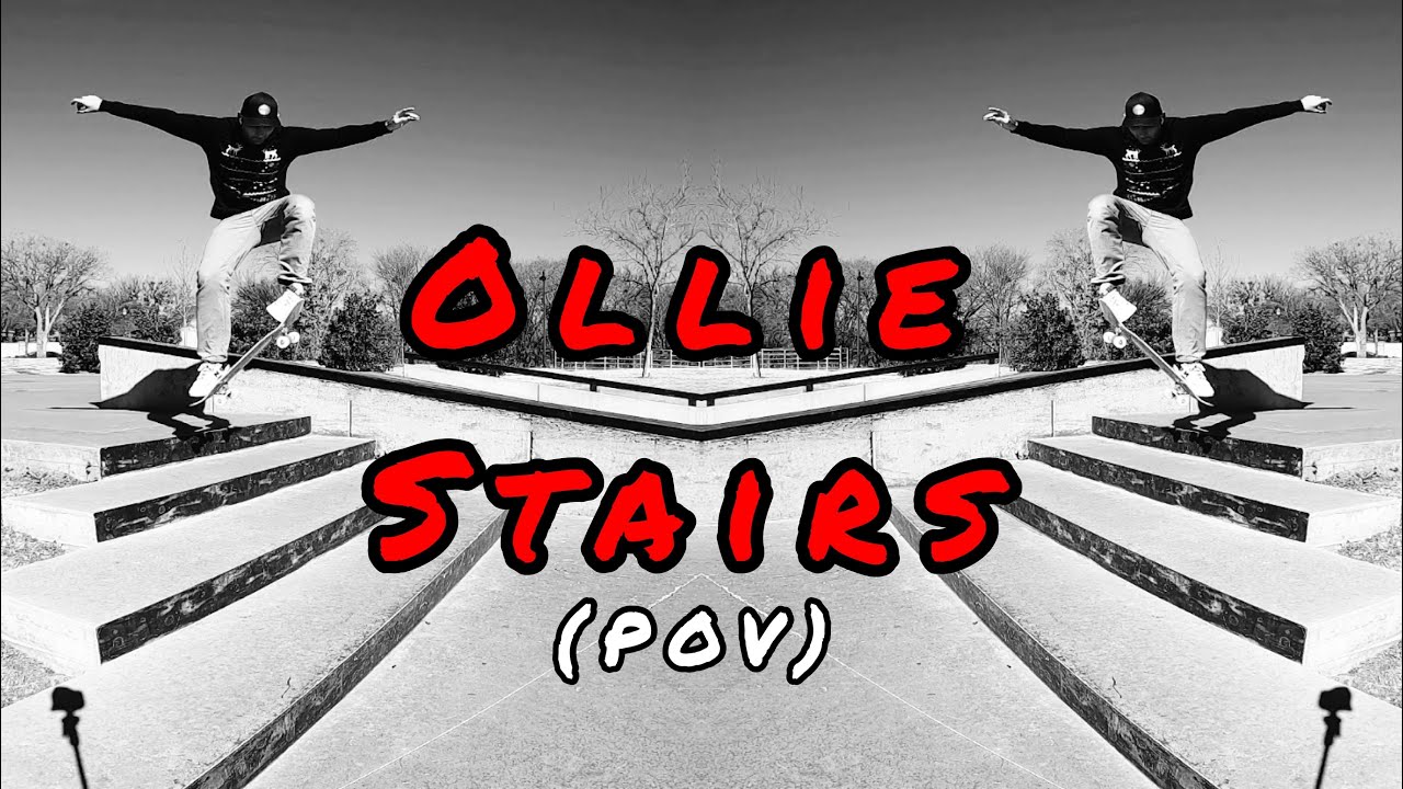 How to Ollie Stairs - Beginner Skateboard Tricks Tutorial (Slow Motion & POV)