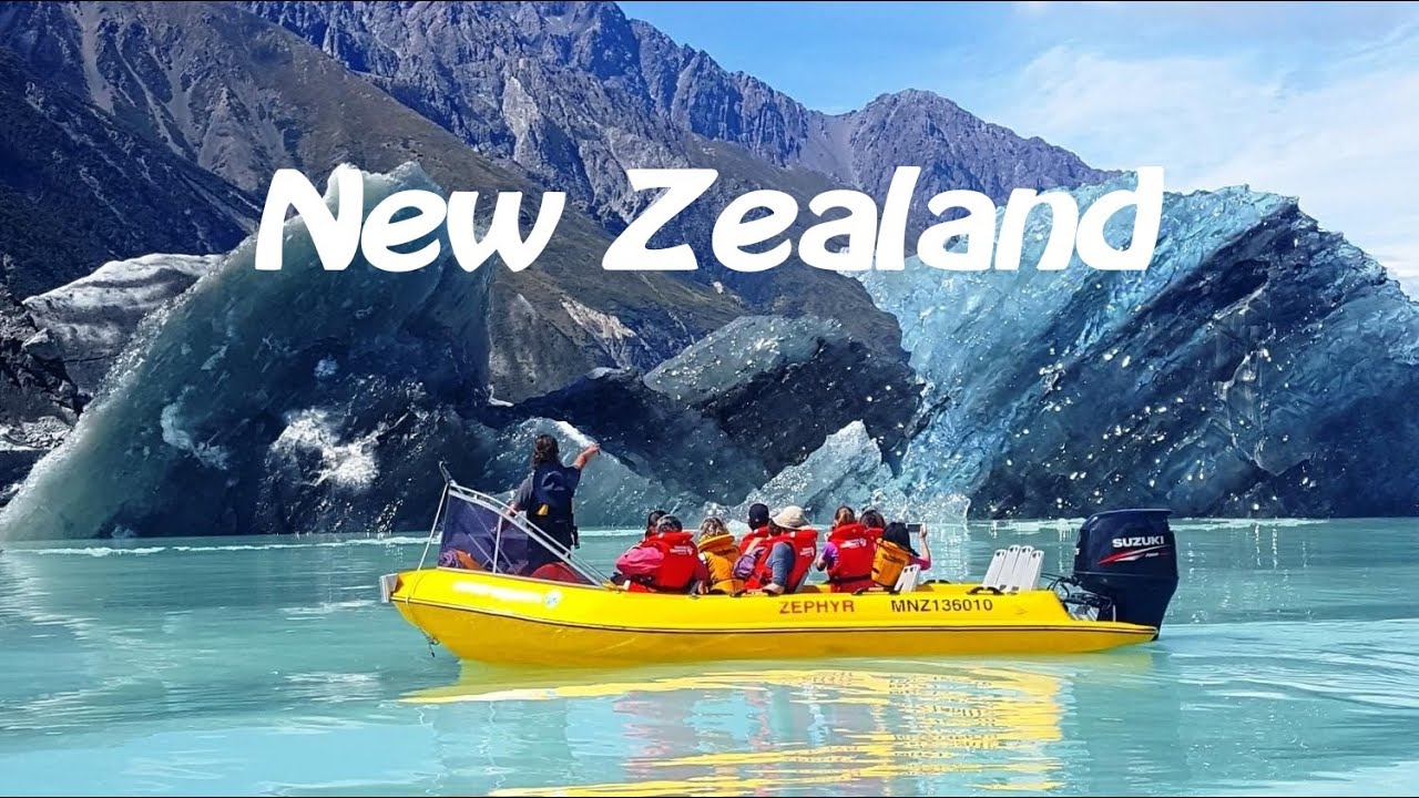 By boat on Tasman Glacier Lake (Plimbare cu barca), New Zealand ep 6 - travel video calatorie vlog