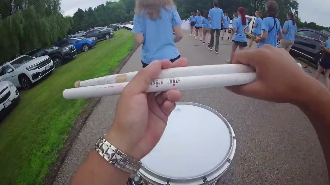 Forth of July, 2025, AUHS (AHS) marching band in the Stone Bank parade.