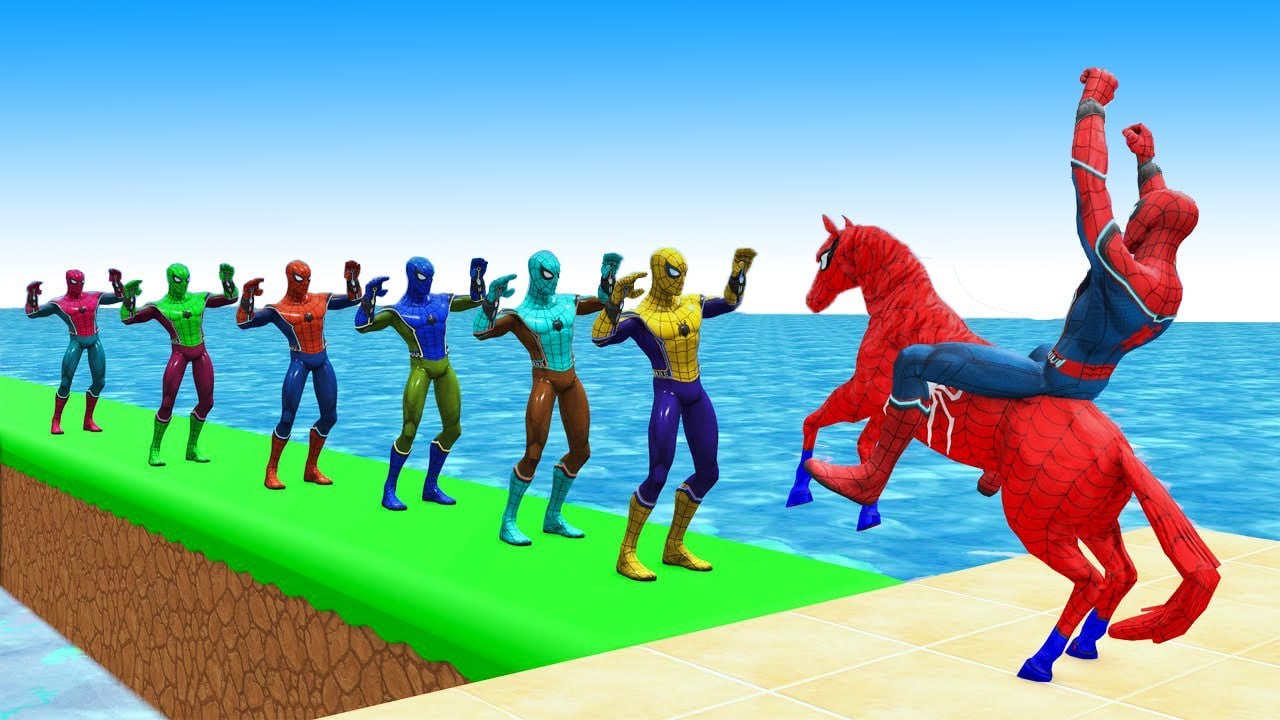 Super Long Slide Game with Cow Elephant Gorilla Hippopotamus Tiger 3d Animal Game Funny 3d Animals