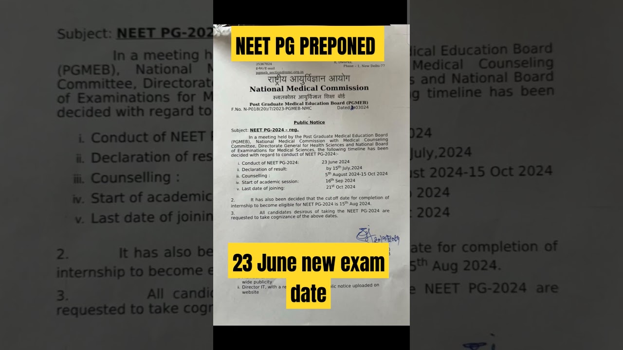 Neet pg new date #neetpgpreponed #inicet #cerebellumacademy #neetpg24  #trending #shorts #neet