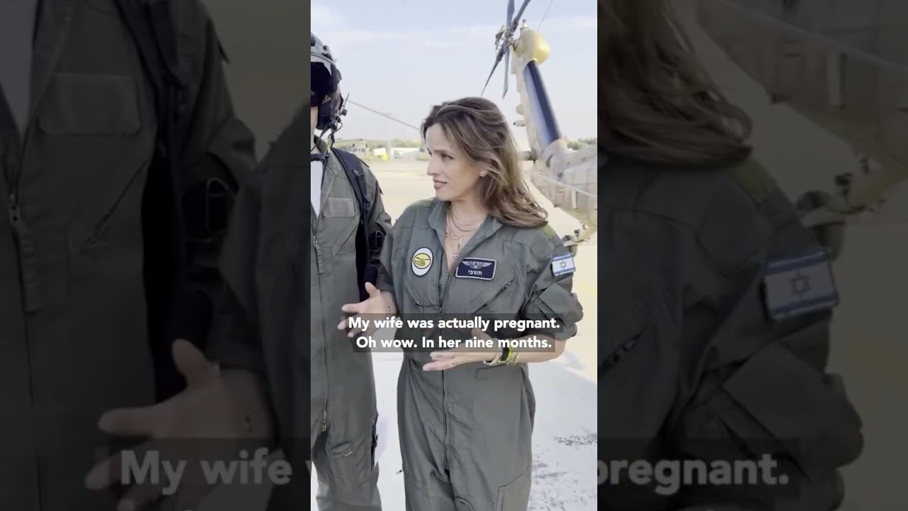 Noa Tishby with Israeli Air Force Pilots at the Palmachim Air Base