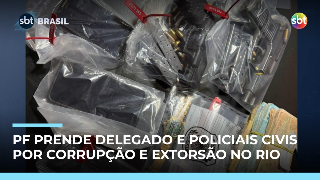 PF prende 3 policiais suspeitos de corrupção e extorsão de traficantes no Rio | #SBTBrasil