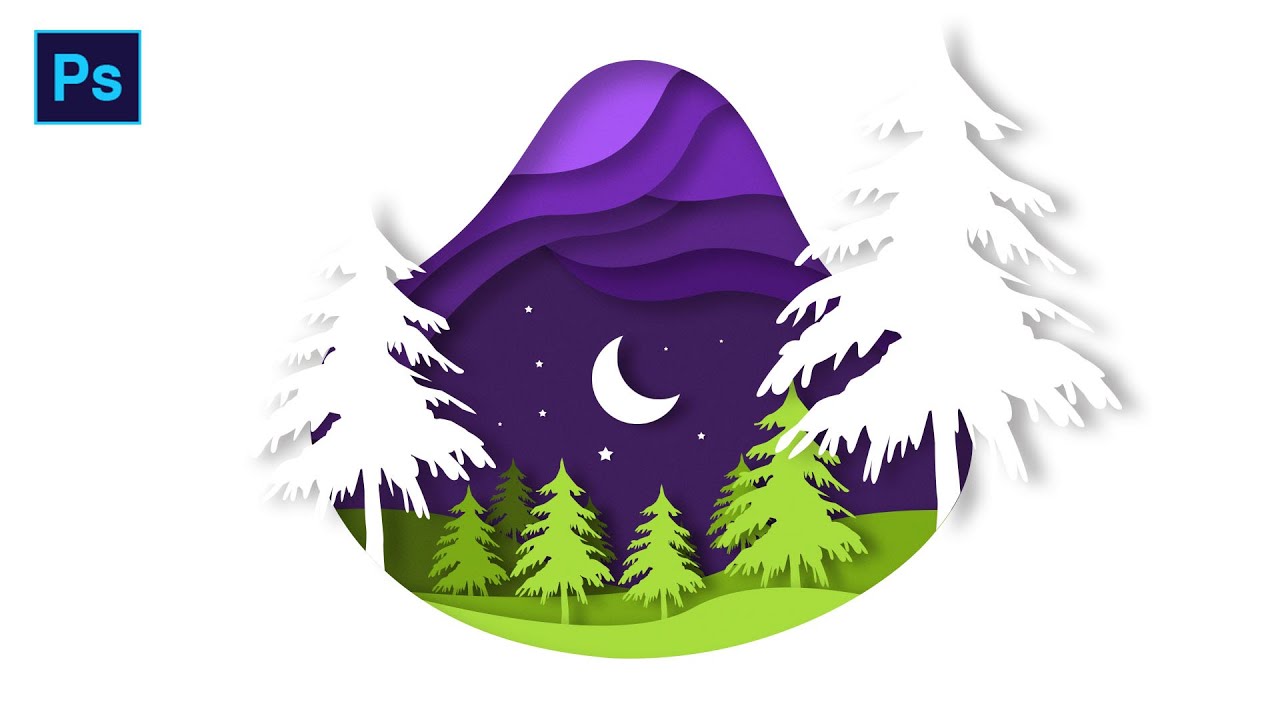 How to create paper cut illustration on Photoshop for Beginners.