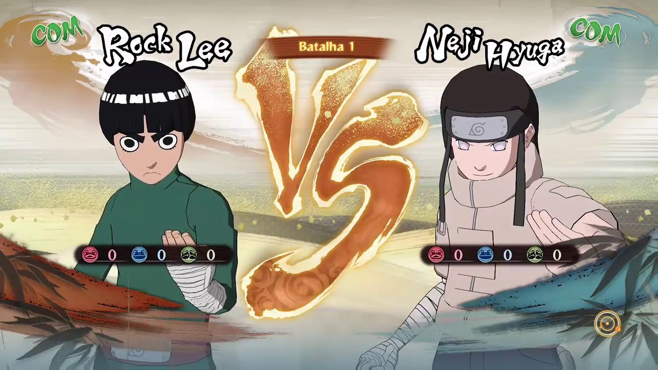 ROAD TO BORUTO DUBLADO PT-BR Rock Lee vs Neji Hyuga (COM vs COM)