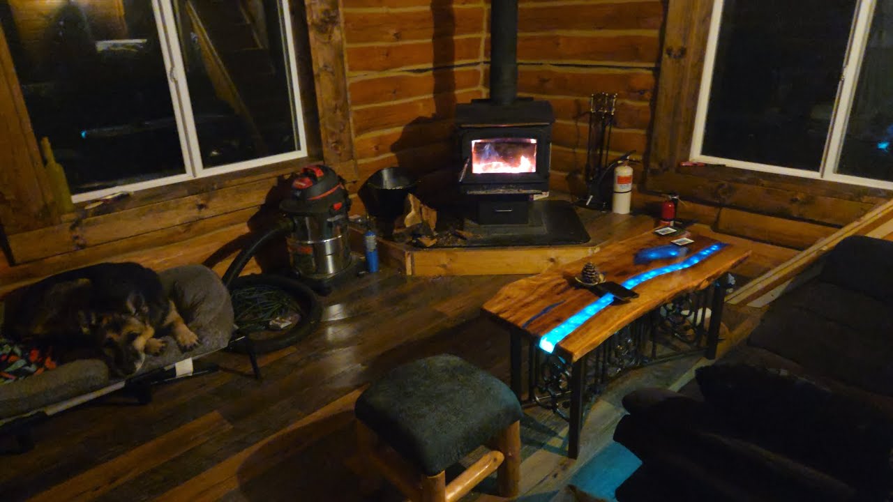 Cabin part 38 LED Epoxy table, renogy solar kit installed, cabin nearly done.