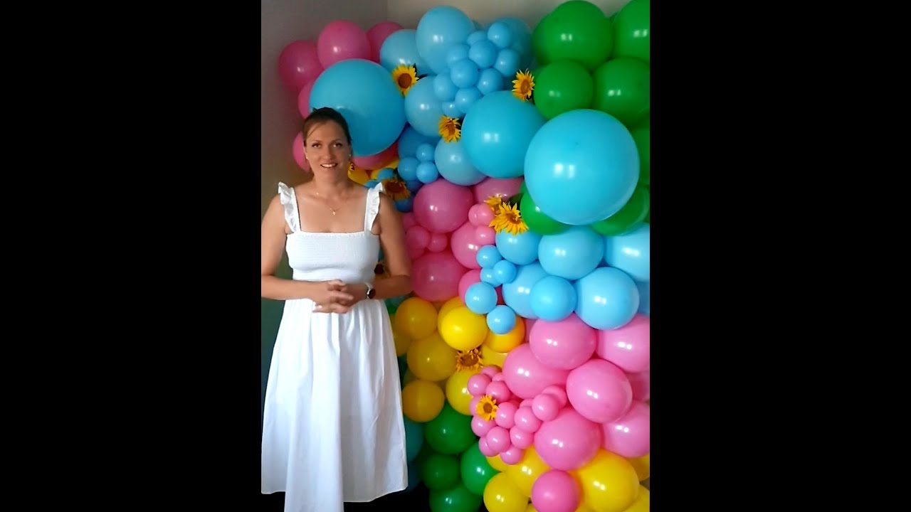 Paretele din baloane fara suport. Balloon wall.  Arcada de baloane fara suport.