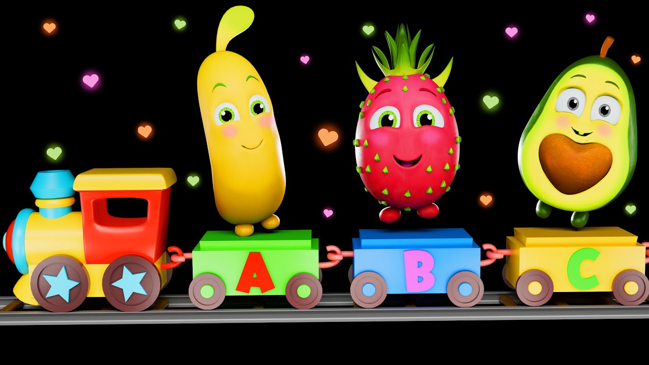 🚂🍉 Funky Fruits ABC Train | Baby Sensory & Learning Videos | Uplifting Dancing and Funny Beats!🍓🔤
