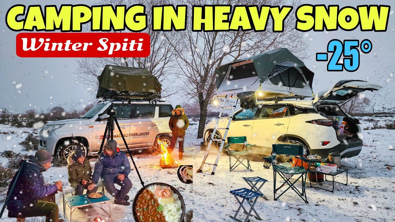 Vlog 361💢CAR CAMPING IN HEAVY SNOW FALL 🥶 -25 main bnaye Rajma chawal 🤗