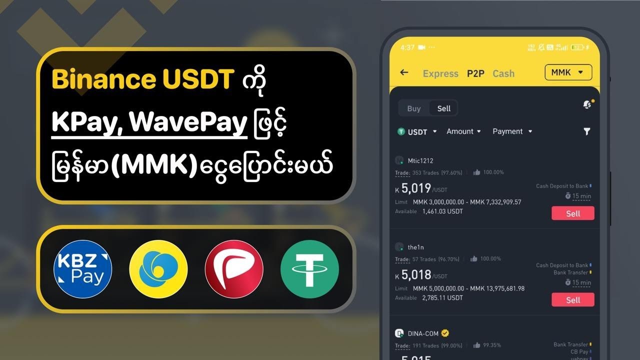 🔥Binance USDT ကို KPay, WavePay ဖြင့်မြန်မာ(MMK)ငွေပြောင်းမယ်