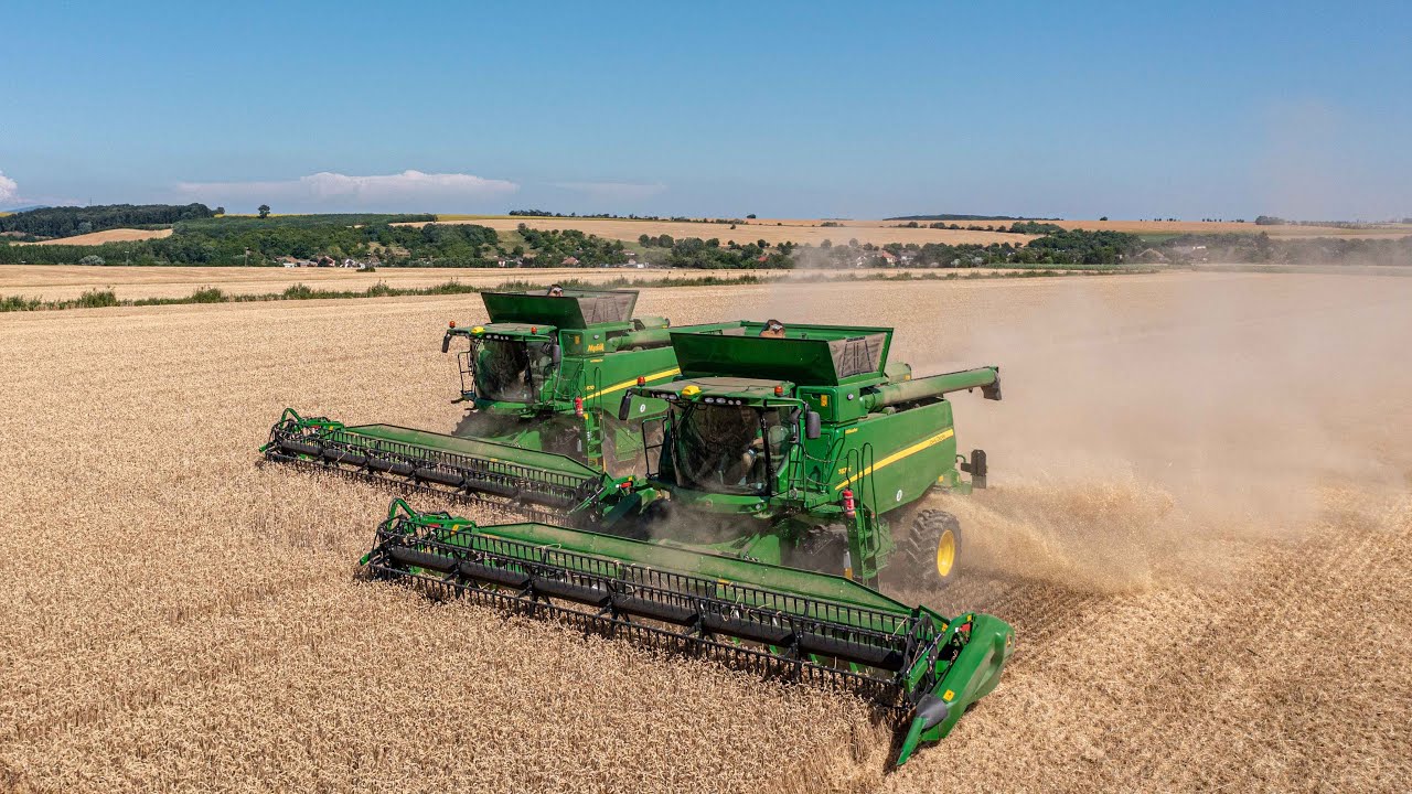 4K | Žně 2022 - 2x John Deere T670i Hillmaster + 730X - Agroslužby Douda, Agro Šíp