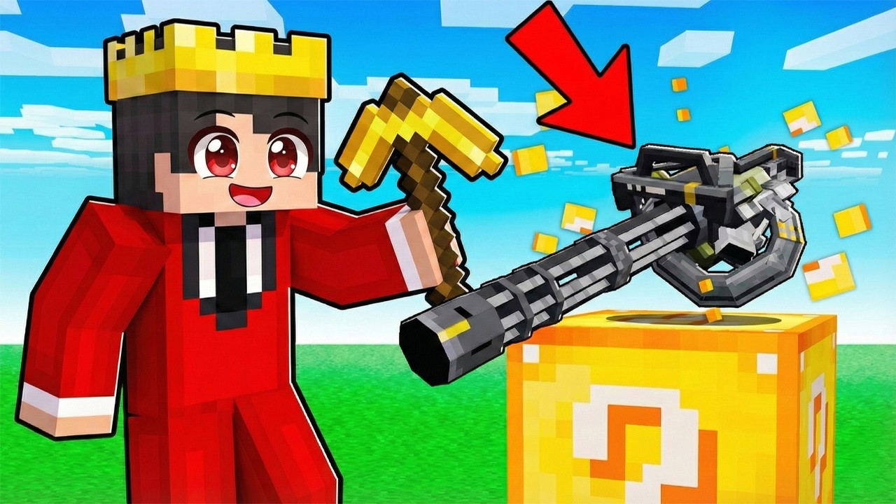 Minecraft Ama LUCKY Bloktan Silah Çıkıyor