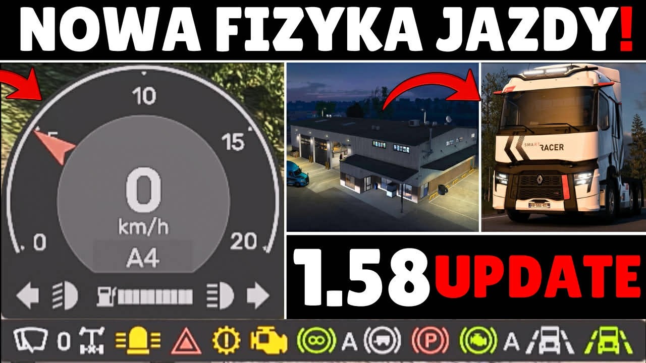 ETS2 & ATS - 1.58 Update - Co nowego? Nowa fizyka, HUD i akademia jazdy!