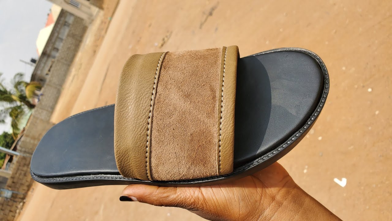 How to make shoes at home (open toe slide making..pattern making for beginners