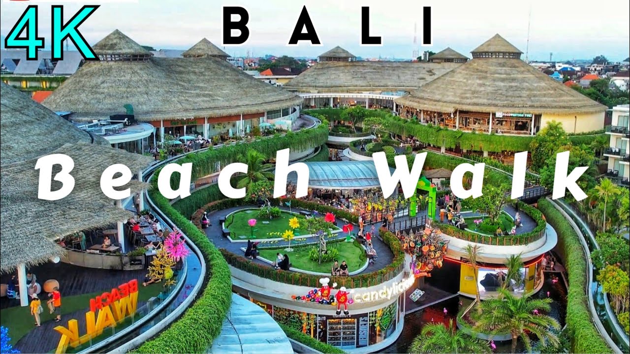 عجيب!! مول على شاطئ البحر في جزيرة #بالي | Beach Walk Kuta Bali 4K shopping mall
