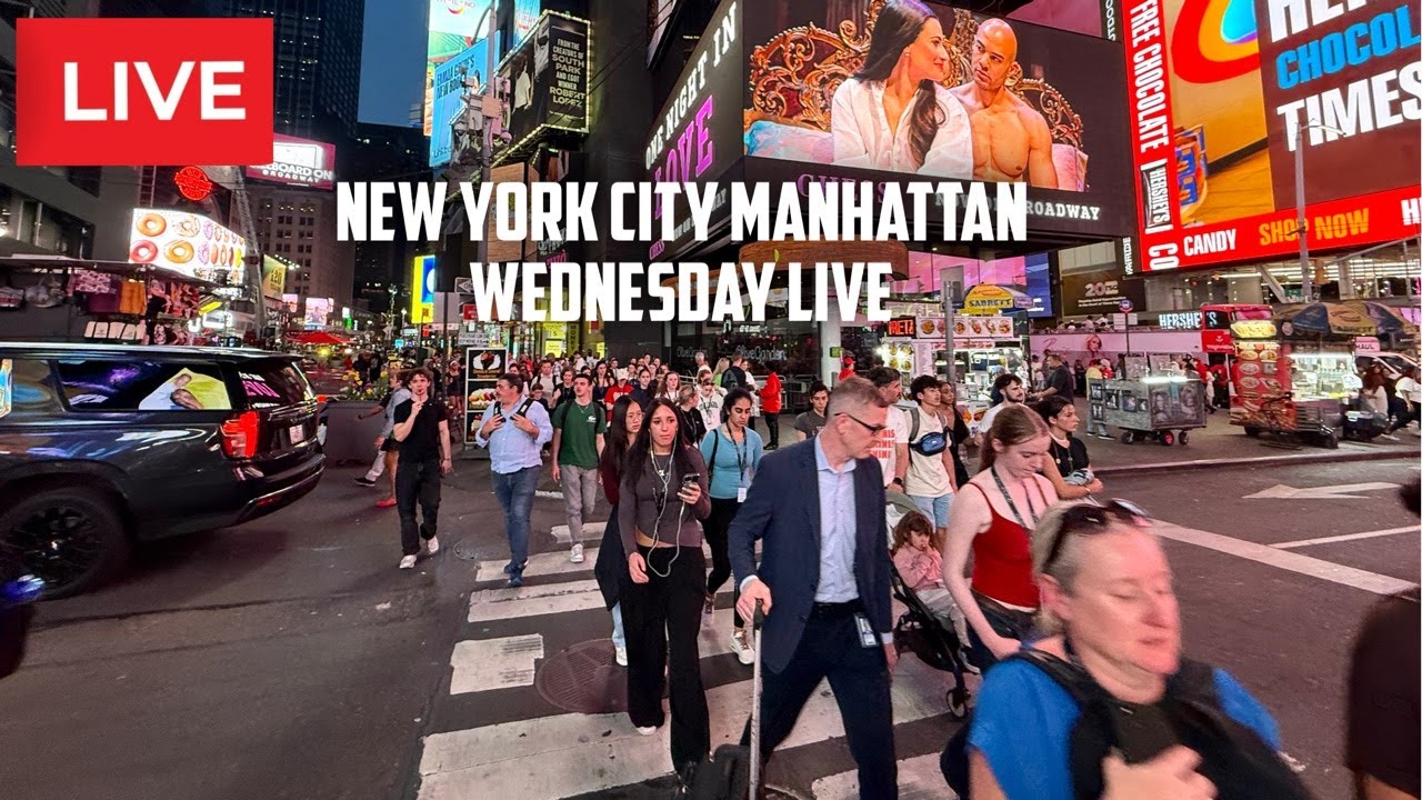 New York City: Manhattan Times Square | Lower Manhattan Inntensely Crowded Live