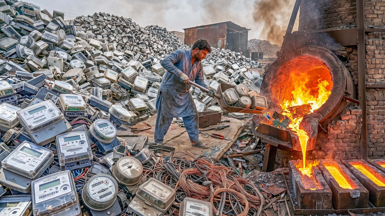 Incredible Copper Extraction Process from Recycling Old Electrical Meters