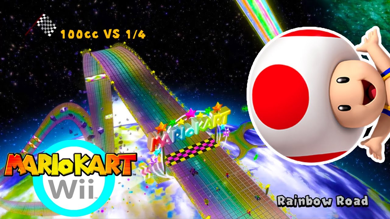 Mario Kart Wii -  Rainbow Road 100cc Gameplay (Toad gameplay)