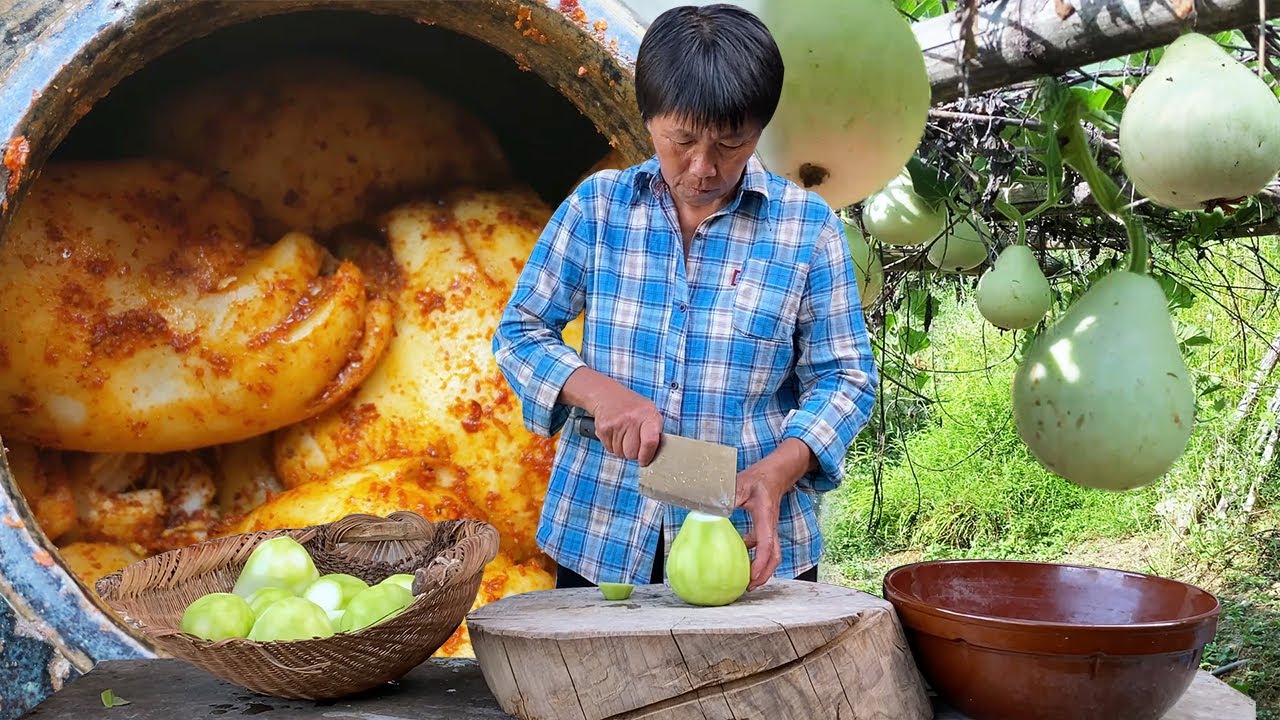 葫芦瓜挂满枝藤，阿嬷摘来腌制5天，跟榨菜一样香嫩酸爽！| Gourd【闽湖阿嬤Fujian Grandma】