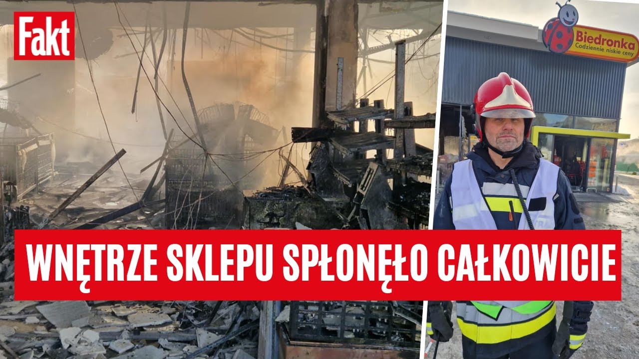 Ogromny pożar Biedronki. Strażacy walczyli z ogniem, mrozem i brakiem wody | FAKT