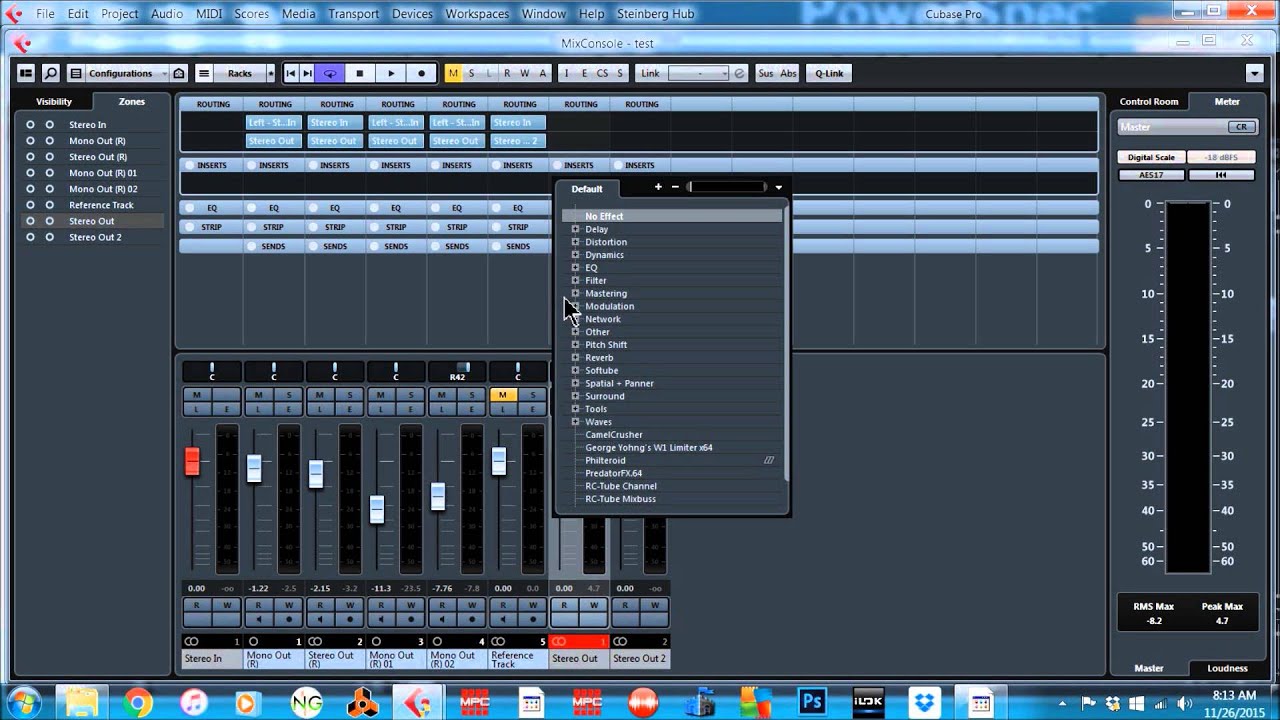 Setup reference track in cubase without going threw fx plugins