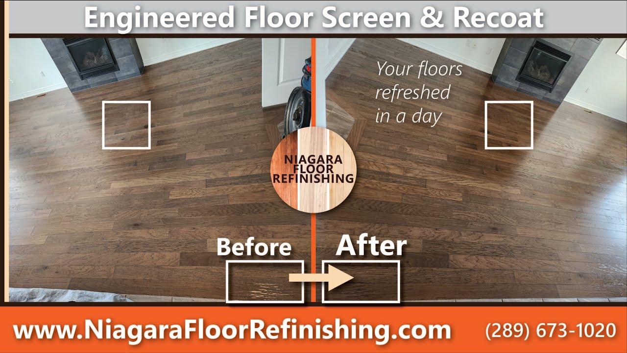 Engineered Hardwood Floor Screen & Recoat, with Colour Correction