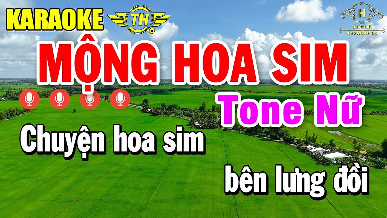 Mộng Hoa Sim Karaoke Tone Nữ ( Cm ) Nhạc Sống Dễ Hát | Trọng Hiếu