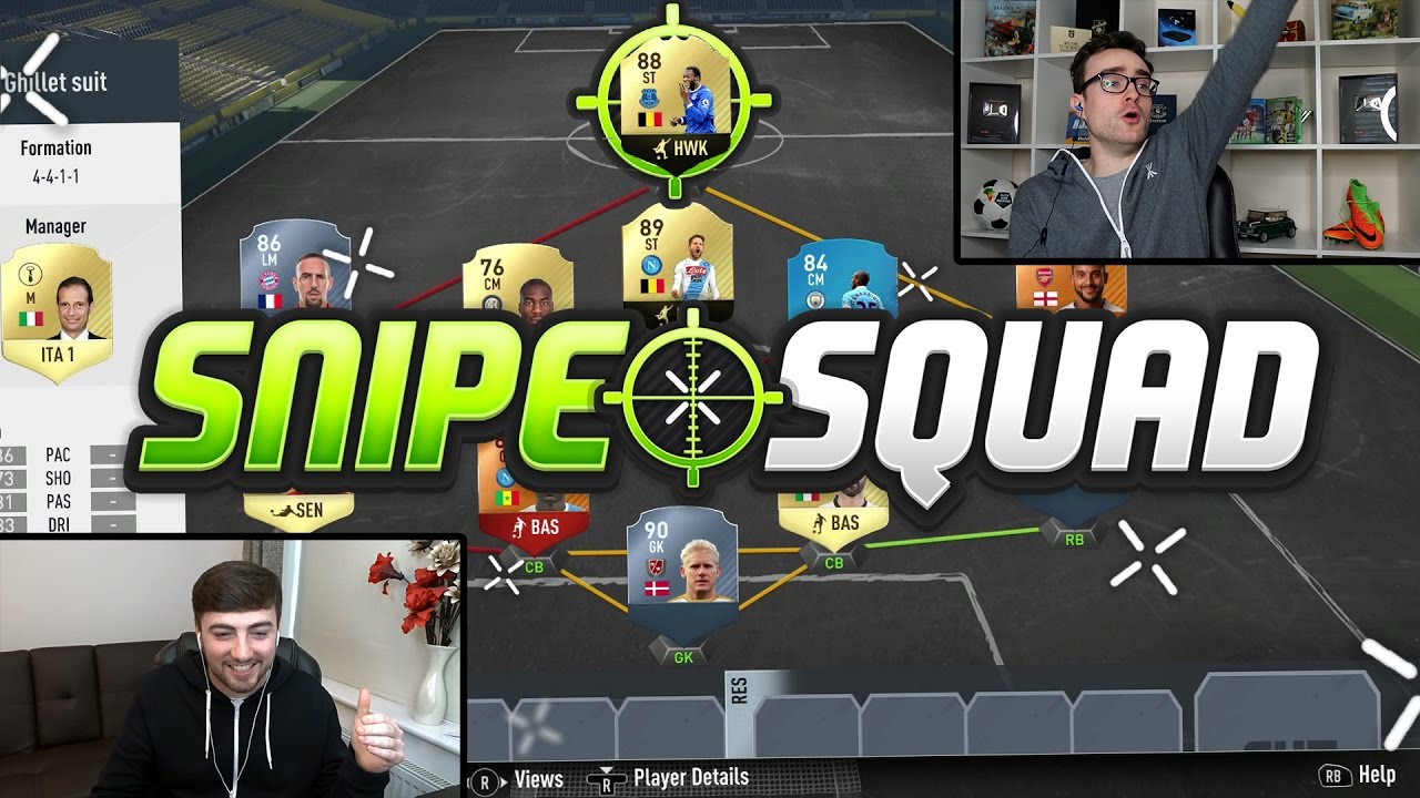 FIFA 17 SNIPE SQUAD!!! THE ULTIMATE SQUAD BUILDER SNIPING SHOWDOWN!!!