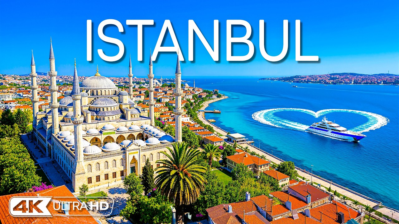[4K] Стамбул 🇹🇷 Величественная Голубая мечеть, исторический горизонт и виды Босфора