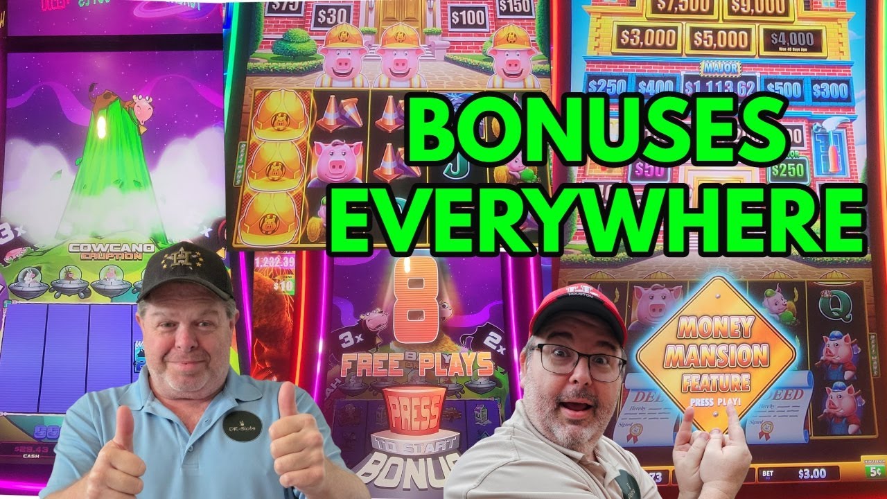 Teases, Bonuses & Builds on Planet Moolah and Huff n’ Puff Slot at Coushatta!