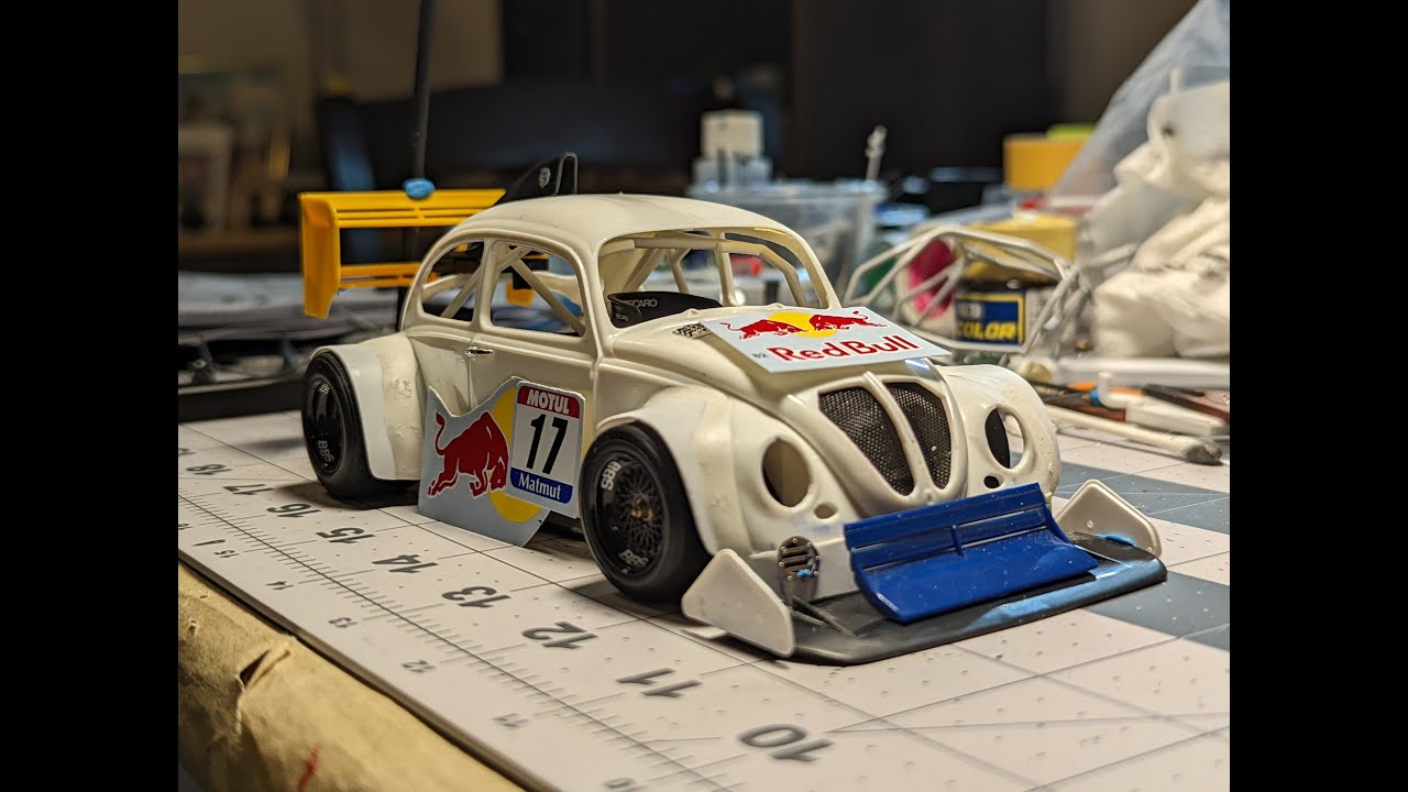 Tamiya 1/24 Volkswagen Beetle -  'Bull Bug'  Time Attack Conversion with Custom Red Bull Livery