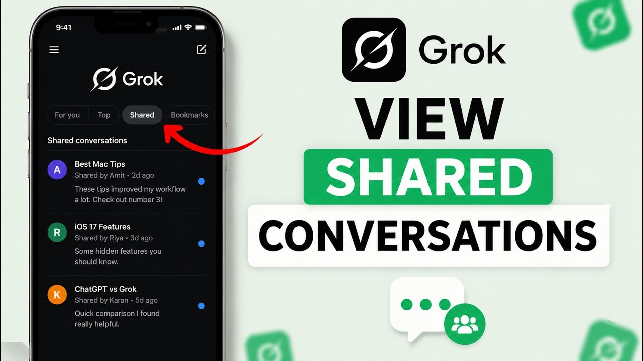 Как посмотреть общие чаты в Grok