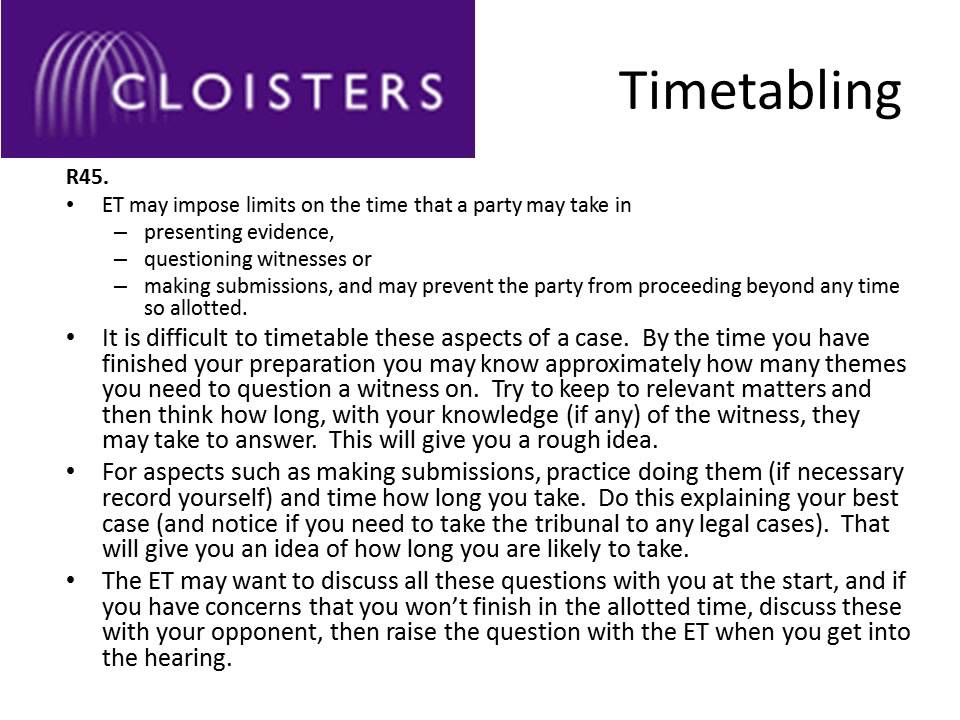 Employment Tribunal Rules 2013 general rules about hearings